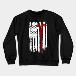 American Flag Nurse Shirt USA Nurses Gift Crewneck Sweatshirt